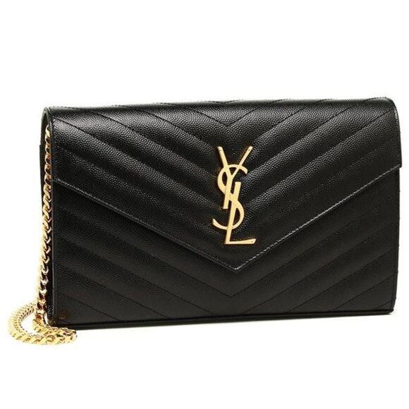 Saint Laurent Shoulder Bag Monogram Chain Wallet - Picture 1 of 7
